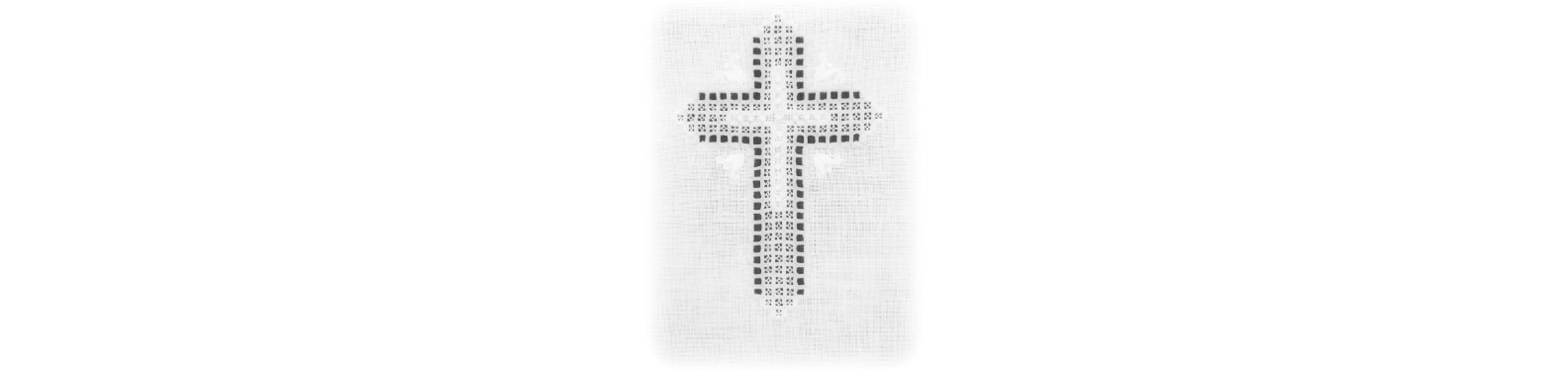 Embroidered Cross on white linen